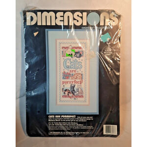 Vintage Dimensions Counted Cross Stitch Kit Cats Are Purrrfect